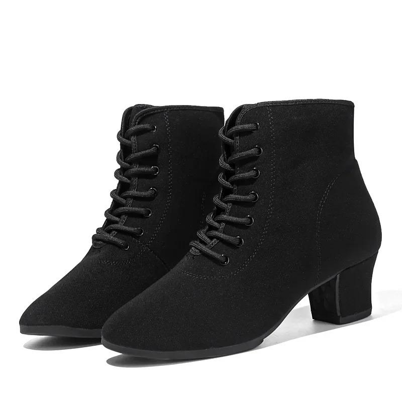 Damen Latin Ballroom Schuhe Tango Jazz Salsa Tanzen Hohe Absätze Trainingsschuh Mädchen Modern Social Dance Sneaker Stiefel