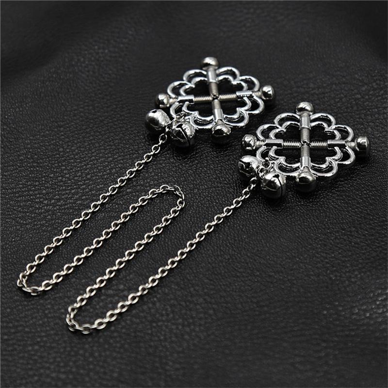 Metal Breast Clamps Nipples Clips With Small Bells Chain Bondage Slave Sex Toys For Women Couples Flirting Adult Game Products