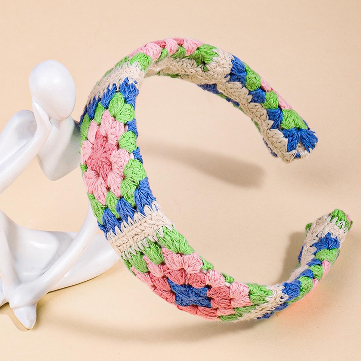 

Вязаная повязка на голову в богемном стиле, летняя, для отдыха на море, ручной работы, аксессуары для волос для женщин, девушек