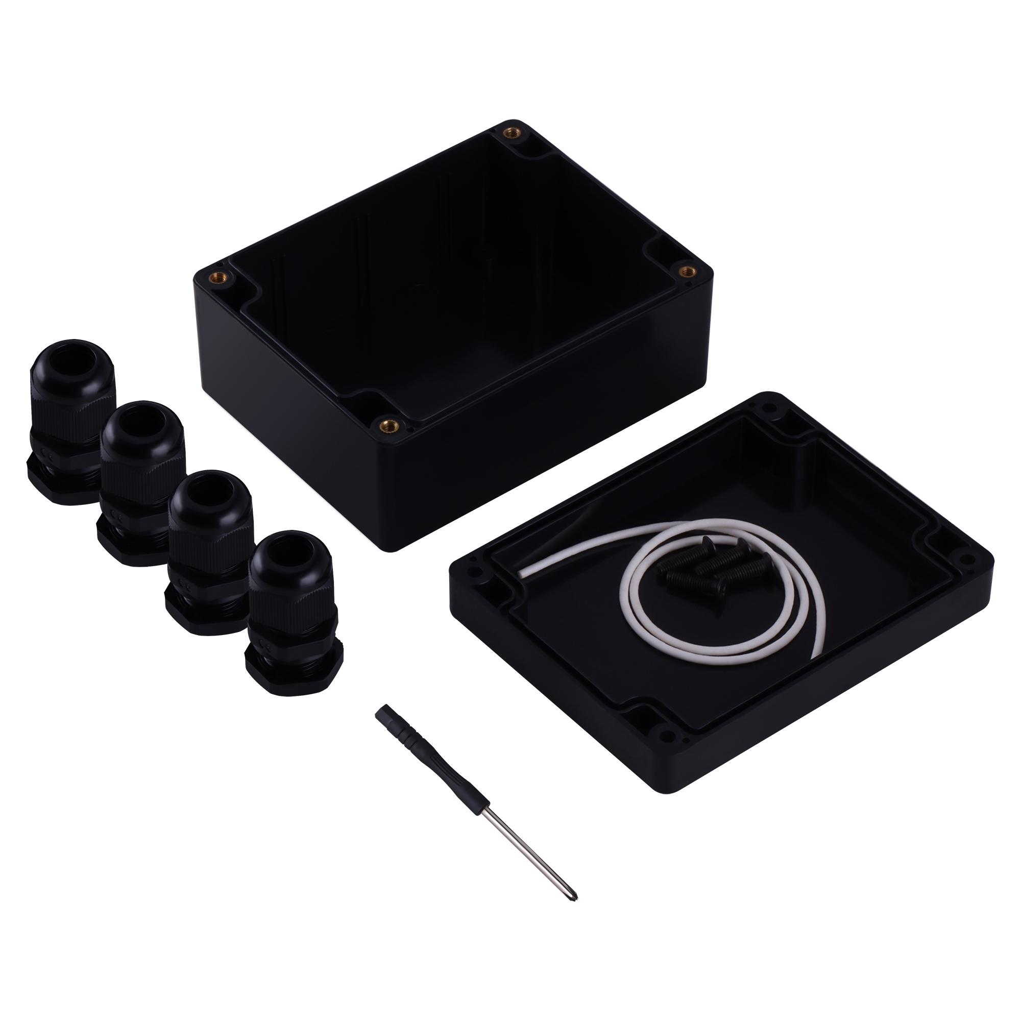

Black Junction Box ABS Plastic Outdoor Dustproof Waterproof IP65 Universal Electrical Boxes Project Enclosure With Accessories