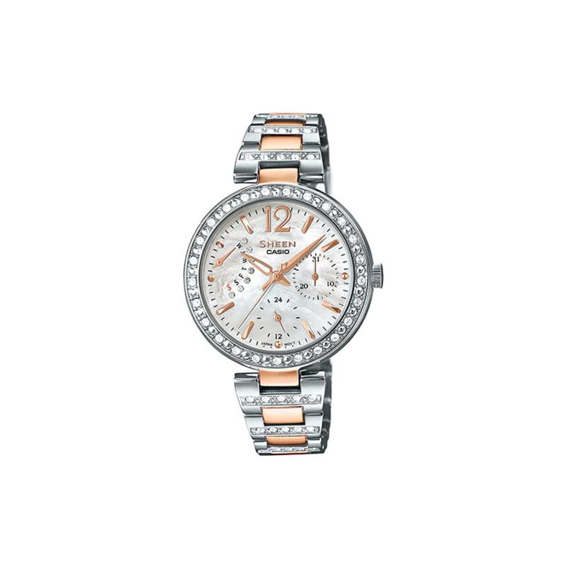 

Casio CASIOSHEEN series 50 meters waterproof quartz movement Japanese and Korean watch women s watch mother-of-pearl dial SHE-3043SG-7A чёрный