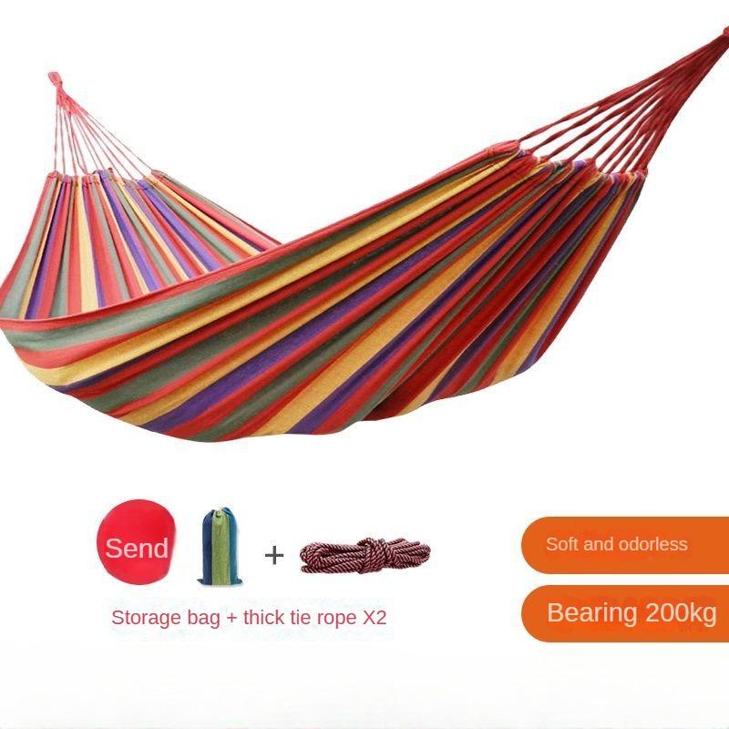 

Новый Креативный Холщовый Одинарный Гамак Уличный Двор Гамак для Сна Кемпинг Домашние Детские Качели Толстый Полосатый Гамак