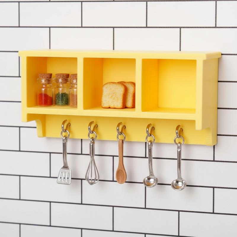 1 Pcs 1/12 Dollhouse Wall Storage Rack For Micro Landscape Decoration Miniature Food Toy Model Role Play Doll House Accessories