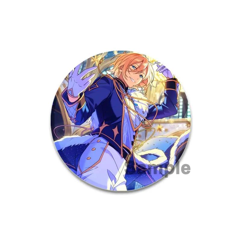 32/44/58mm Ensemble Stars Idol Round Brooch Cartoon Cosplay Badge Icons Lapel Pins for Backpack Gifts Eichi Tenshouin