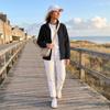 Women's Long Sleeve Jacket with Pockets and Zipper