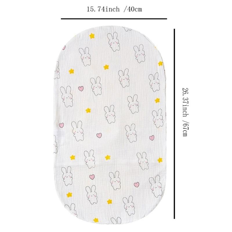 Baby Wickelkorb Laken Weicher Ovaler Stubenwagen Matratzenbezug für Baby Gitterbett Korb Waschbarer Baumwoll Wickelbezug