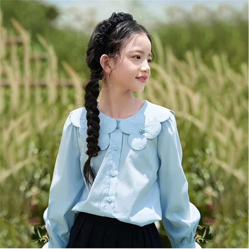 

Girls Floral Doll Collar Long-Sleeved Shirt 160