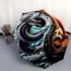 1pc Yin Yang Dragon Phoenix Symbol Umbrella with Plastic Handle,Suitable for All Seasons Home Travel Outdoor UmbrellaDD361
