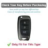 3 Buttons Flip Key Case Cover Fob for Hyundai Elantra Avante Azera Santa Fe Grandeur Tucson KONA Genesis TPU Car Key Chain Bag