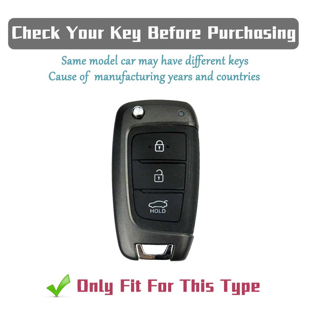 3 Buttons Flip Key Case Cover Fob for Hyundai Elantra Avante Azera Santa Fe Grandeur Tucson KONA Genesis TPU Car Key Chain Bag