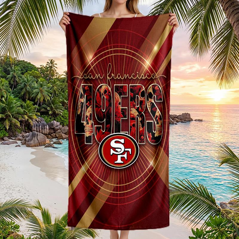 Asciugamano da Spiaggia alla Moda San Francisco 49ers Asciugamano Portatile Morbido ad Asciugatura Rapida per Nuoto Campeggio Vacanze