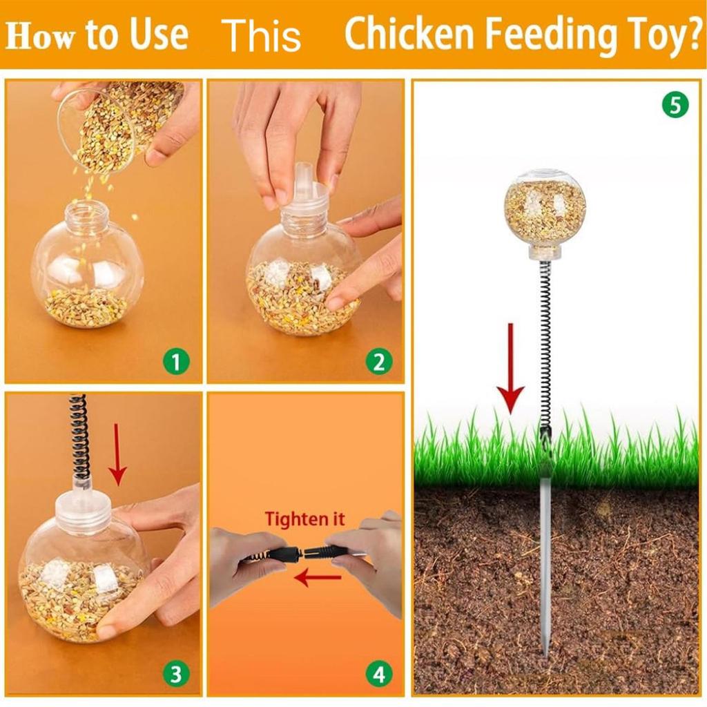 2pcs Swing Chicken Feeder Chicken Coop Pecking Toy for Boredom Busting Poultry Treat Dispenser for Boredom Busting