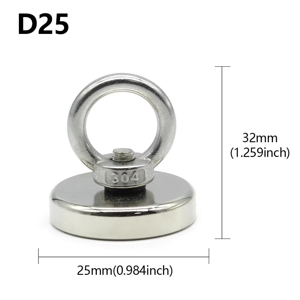 D16-D90mm Super Strong Neodymium Fishing Hook N52 Heavy Duty Magnet Neodymium Magnet with Countersunk Hole Eyebolt