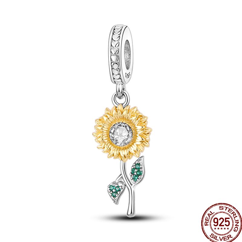 Copper Jewelry Pendant Early Spring Four Leaf Clover Flower Charm Fit Pan Beads Jewelry Birthday Diy Gift Fine Jewelry