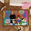 Cartoon Cute Kitten Bathroom Floor Mat, Water-Absorbent and Non-Slip, Bathroom Entrance Carpet, Toilet Mat O