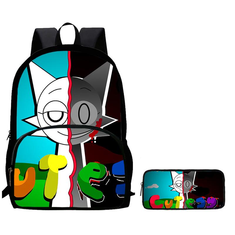 Rhythm Box Sprunki Spel Anime Rugzak Student Schooltas Computer Tas