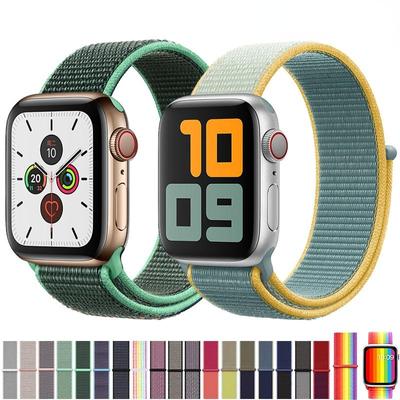 Nylon Loop Strap για λουράκι ρολογιού Apple 44mm 40mm 45mm 41mm 42mm 38mm 44 Αξεσουάρ βραχιόλι βραχιόλι correa iWatch 3 4 5 6 se 7