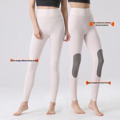 Wolle Seide Thermoleggings mit hohem Bund und Knieschonern