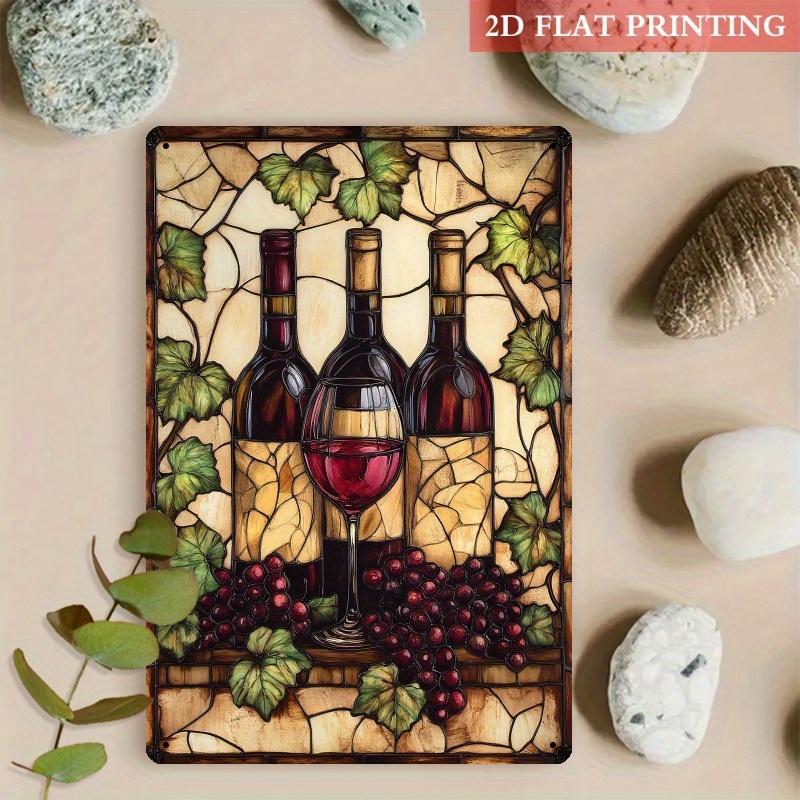 x Inch Vintage Wine Bottle Vine Iron Sign Vineyard Cellar Restaurant Wall Decor Wine Lover Gift