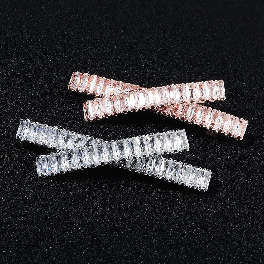 Fashion Barrette Cubic Zirconia Leaf Hair Clips for Women Accessories Bridal Wedding Hair Jewelry Party Bride Headpiece