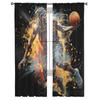 Sport-Stil, Sportler, Basketball, Tüllvorhänge für Wohnzimmer, durchsichtiger Vorhang für Schlafzimmer, Küche, Jalousien, Voile-Vorhänge