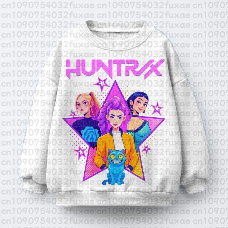 Kpop Demon Hunters Huntrix Print Sweatshirt For Children Autumn Winter Long Sleeve Pullover Casual Oversiezed Kids/Adult Tops