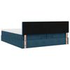 Ottoman Bed with Mattresses & LED Lighting Dark Blue 200x200 cm Velvet