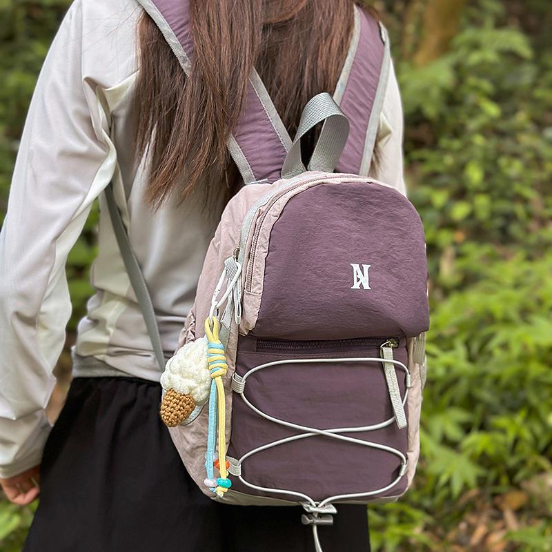Contrast Color Backpack Men's And Women's Campus Student Schoolbag Lightweight Travel Backpack
