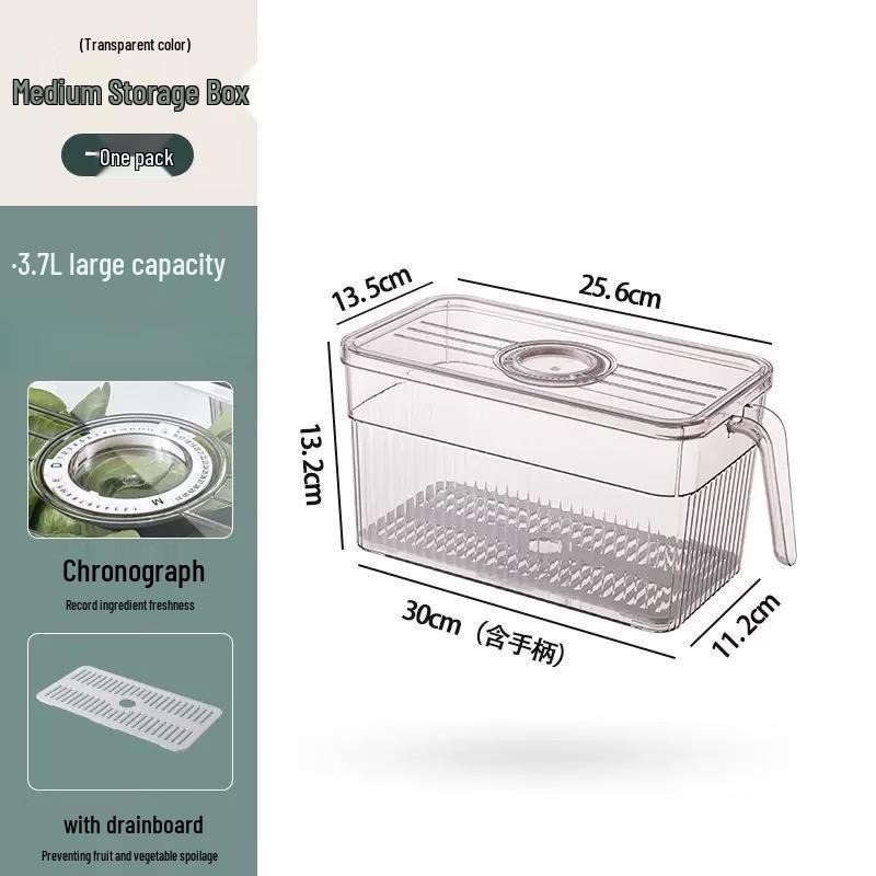 

Cmaos Refrigerator Storage Box with Handle and Drain Board