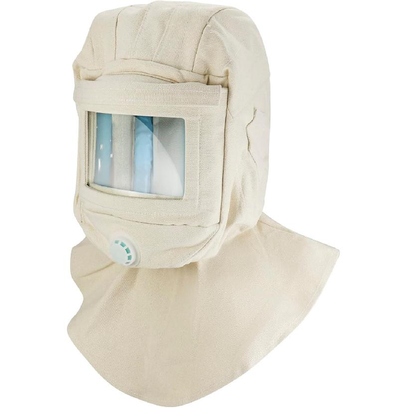 QWORK Sand Blasting Hood Cap, Shawl Sandblaster Protective Gear Mask, Anti Dust/Wind Sandblasting Tool Mask, Heat / Cut / Scratch Resistant Neck