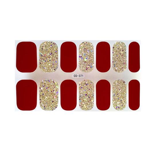 1 Sheet Gel Nail Strip UV Free Easy Apply Remove Self-adhesive Nail Sticker Long Lasting Waterproof Quality Glitter Solid Color Decorative Nail Wrap