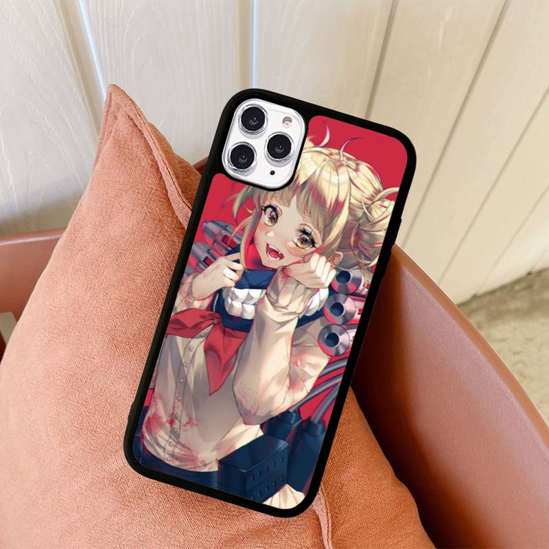 Anime Himiko Toga Phone Case Silicone PC+TPU Case for iPhone 11 12 13 Pro Max 8 7 6 Plus X SE XR Hard Fundas
