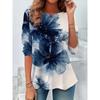 Women's T shirt Long Sleeve Crew Neck Long Sleeve Tunic Floral Graphic Plants Casual Round Neck Regular Tops