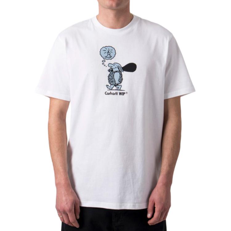 Carhartt WIP Original Thought T-Shirt Cartoon Print Crew Neck Short Sleeve Men T-Shirts White I032882-02-XX