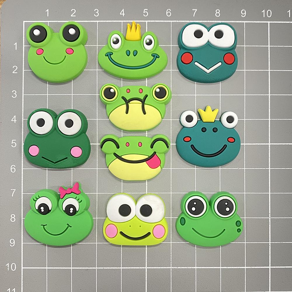 Popular Frog Series PVC Shoe Charms - Soft Rubber Crocs Buckles & Decorations
