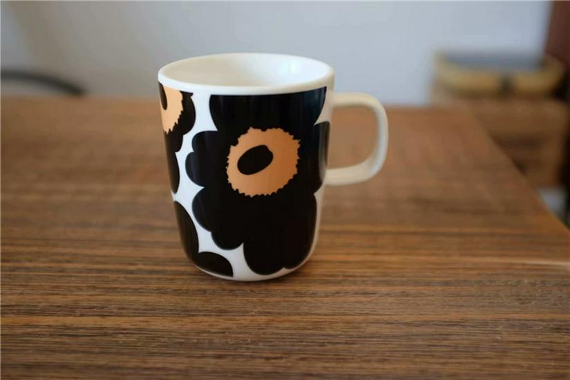 Nordic Ceramic Floral Overglaze Enamel Mug with Handle, 280ML - Minor Flaws Default