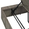 Sonnenliege mit Schwimmkissen Grau Poly-Rattan
