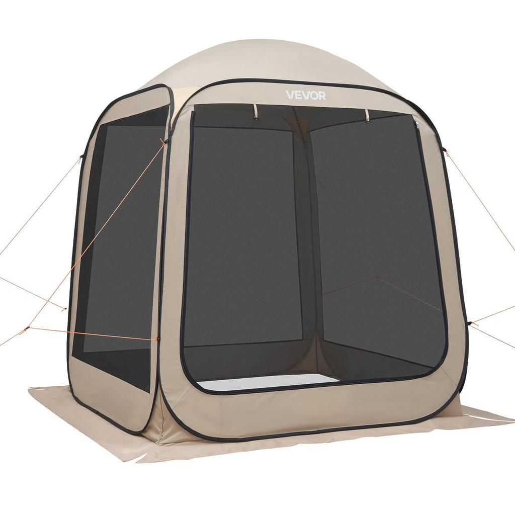 Screen House Tent, 1825 x 1825 x 2200 mm, 4-6 Person Pop Up Screen Tent, Portable Screened in Canopy with Carry Bag, Netting Sides, Ground Stakes, for