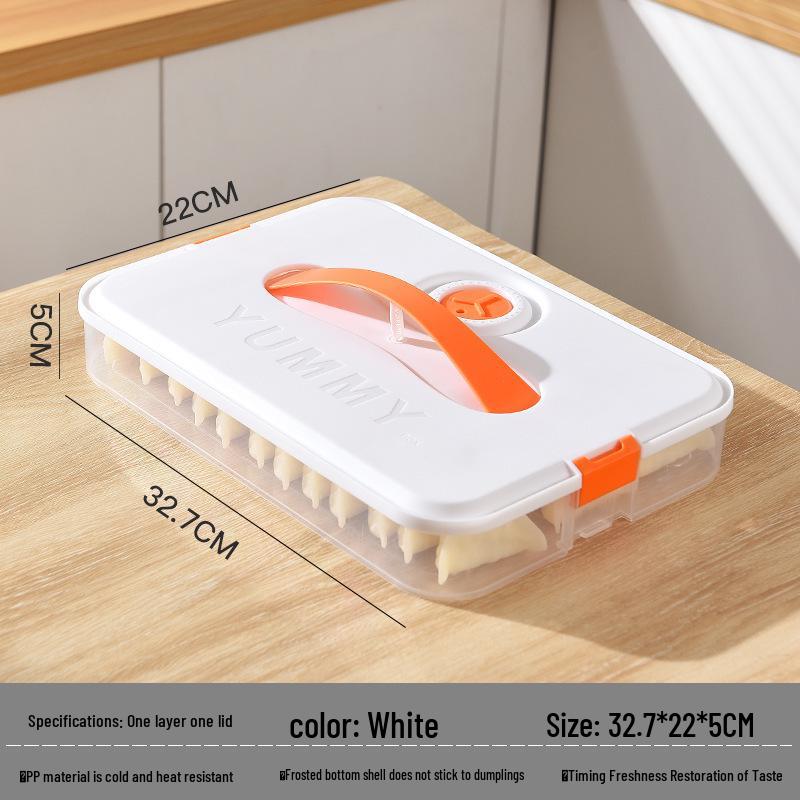 Large Dumpling Storage & Freezer Box with Handle and Egg Tray