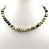 Collar Gargantilla Hecho a Mano con Cuentas Redondas de Piedra Natural Ojo de Tigre Multicolor Estrella de 8 mm 17-20" Para Ella 8BN-17