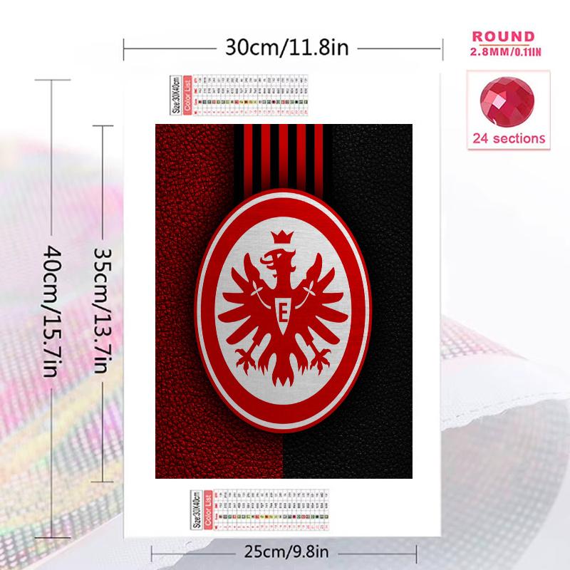 Eintracht Frankfurt FC Pattern  3pcs 100% Round Full Drill 5D DIY Diamond Painting Embroidery Cross Stitch Rhinestone Décor
