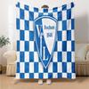 Bochum Crest Flannel Blanket, Soft Polyester, Modern Design, All-Season for Camping, Travel, Gifts for holidays or birthdays