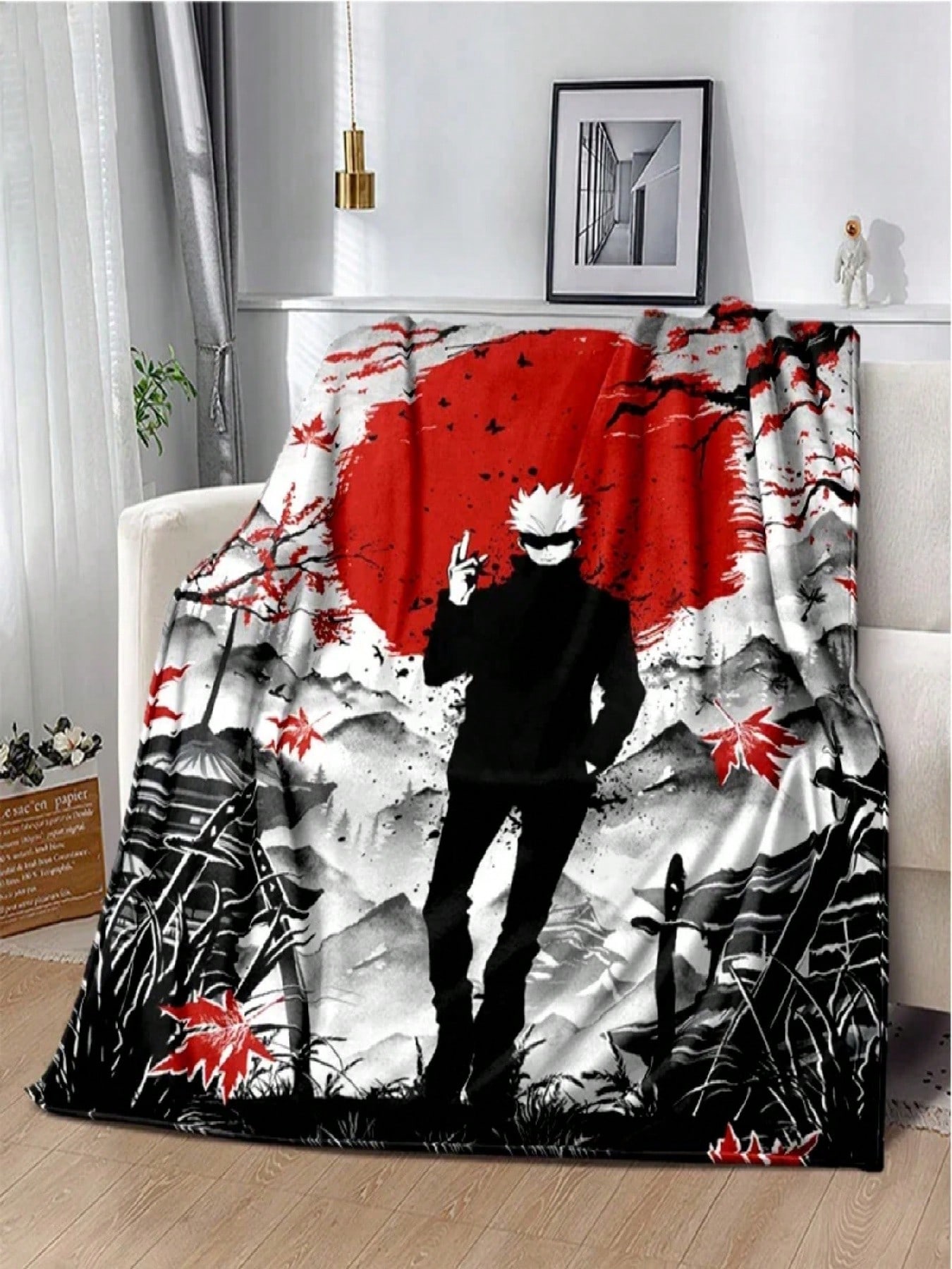 Cartoon Anime  Throws Blanket Super Soft Featuring Yuji,Megumi,Obara And  Blanket For Travel Beding Bed#Color_20,Size_125X150CM 75X95CM