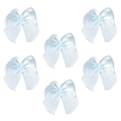 100Pcs Butterfly Bow Small Flowers Handmade Ribbon Bows Hair Accessories for DIY Crafts Gift Decor Sky Blue Ribbon Bows