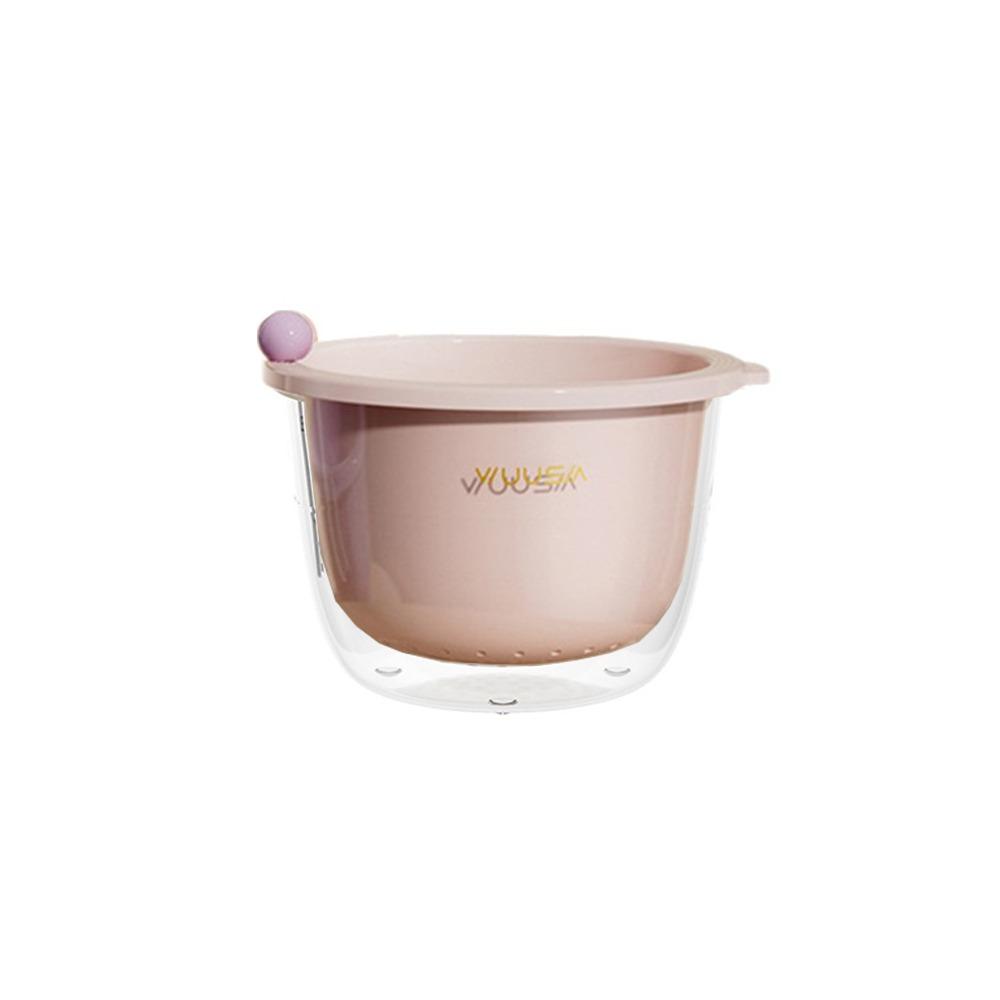 Transparent Vegetable Washing Basin Thickened Vegetable Water Filter  Rice Washing розовый