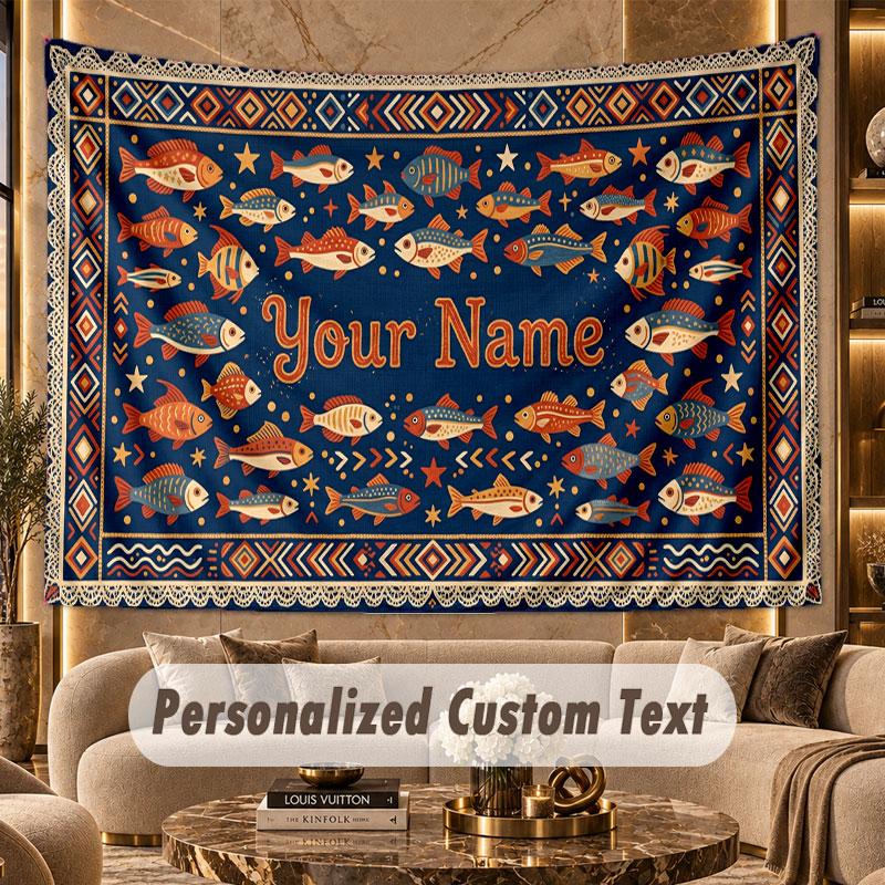 Fantasy-Abenteuer (19) Themen-Wandteppich, individuell mit Namen und Text, personalisierter Hänge-Wandteppich für Schlafzimmer, Wohnzimmer-Dekoration