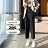 Women's High Waist Slimming Fleece-Lined Straight-Leg Harem Pants for Winter 