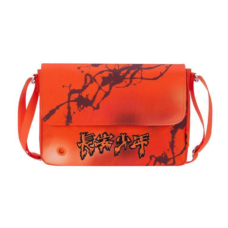 Li Ning Badfive Changan Youth Fashion Casual Zipper Shoulder Crossbody Bag Unisex bags Fluorescent-Orange ABDR556-3 Fluorescent Orange