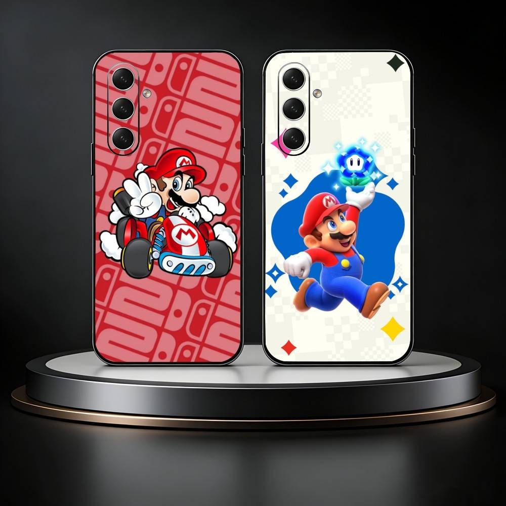 M-Mario Cartoon Phone Case For Samsung Galaxy A73,21,22,32,71,53,52,51,80,5G Soft Black Cover