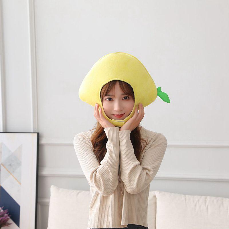 

Лимонная шапка-капюшон, плюшевый капюшон, фотореквизит, фотореквизит, мультяшный капюшон 44*27CM0.1kg